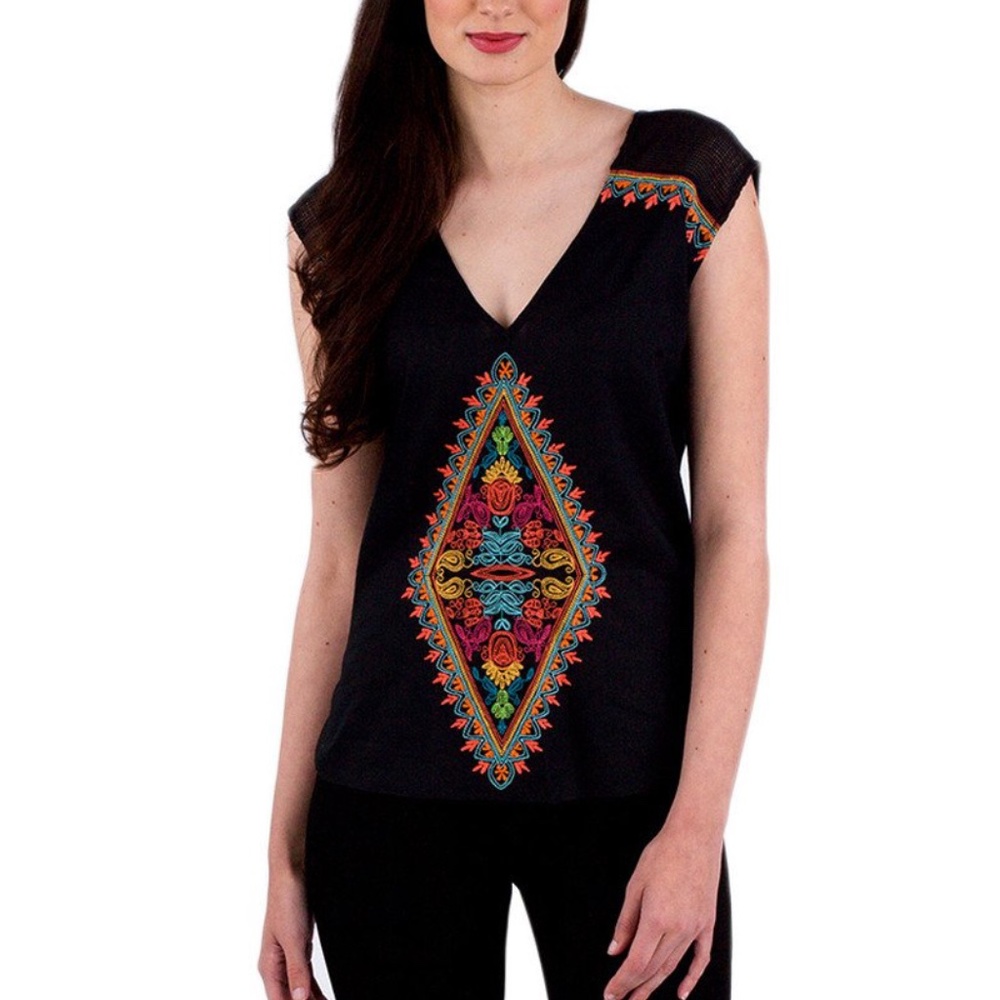 Plenty by Tracy Reese Embroidered V Neck (NWT!)